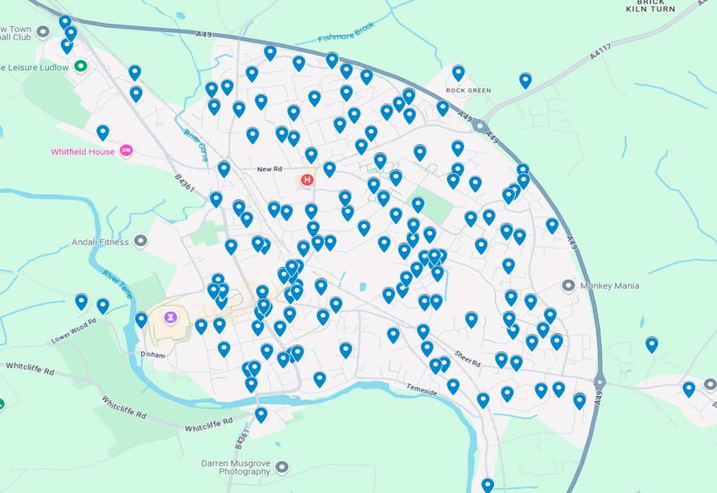 This map doesn't include those who live further out of town.